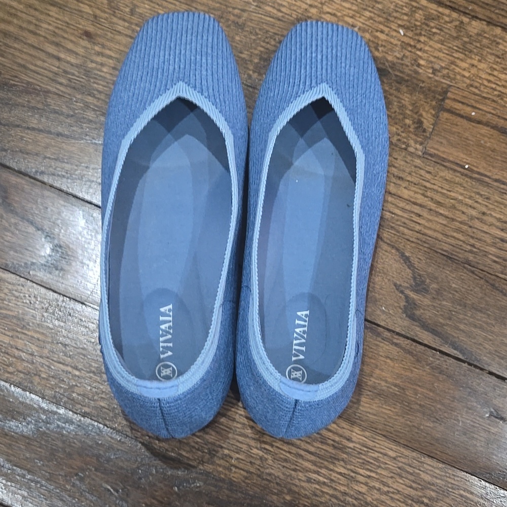 Vivaia Sqaure Toe V cut Margot Denim Blue size 38.5 - Picture 3 of 10